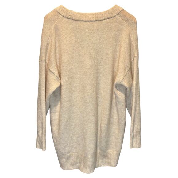 Selected Femme Cream Wool Blend Oversized Button Front Cardigan Sweater - Medium - Picture 2 of 5